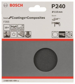 Bosch 10Schleifblatt Papier   2608605499 