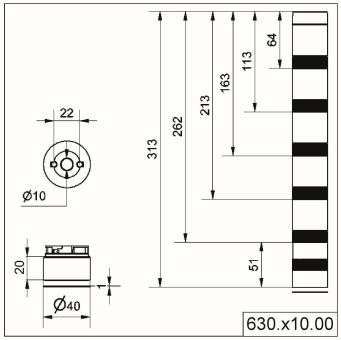 Werma Adapter f.Bodenmontage    63071000 