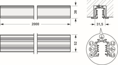 TRILUX Rail C DALI 3PH L2 ST     8901400 
