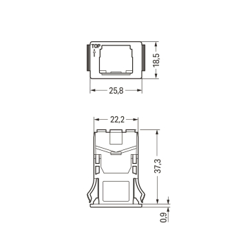 WAGO 770-317 Snap-In-Rahmen,2-polig,1,0 