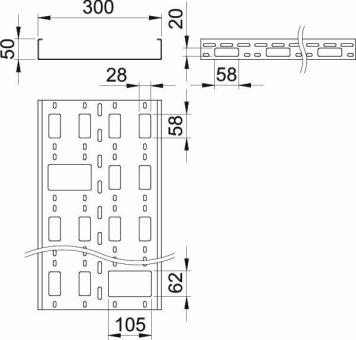 OBO AZK 300 FS AZ-Kleinkanal gelocht 