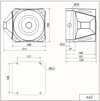Werma Blitz-Sirene WM 42 Töne   44201055 
