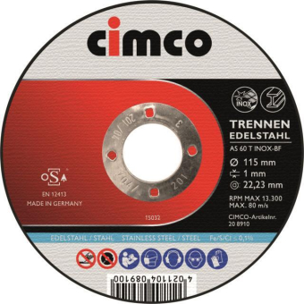 Cimco Korund-Trennscheibe Inox    208912 