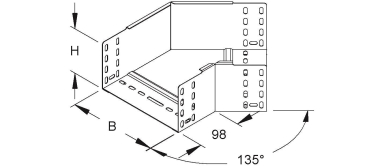 Niedax Bogen 45° 110x502mm RBA 110.500 F 