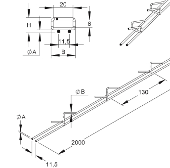 Niedax Kabelträger Kabel-Øbis  MCH8.20E3 