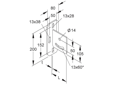 NIED Schraubkopfplatte horizontal KUGH50 