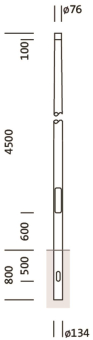 SITE Mast 4,5m konisch     5NY231745KM08 