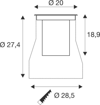 SLV DASAR  L Boden EB-Leuchte    1009168 