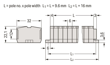 WAGO 264-139 2-Leiter-Klemmenleiste,ohne 