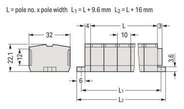WAGO 264-233 4-Leiter-Klemmenleiste,ohne 