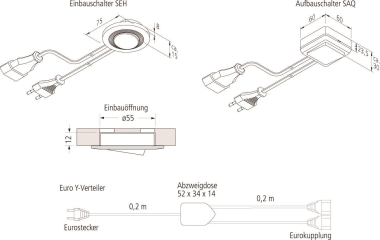 Hera Euro Y-Verteiler 0,4m / 21503160101 