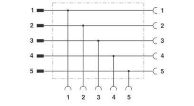 Phoenix 1541186     SAC-5P-M12T/2XM12 VP 