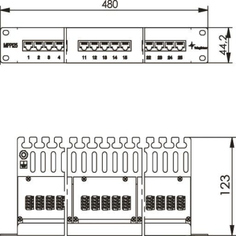 TG 19Zoll Panel ISDN/TEL 1HE J02023L0014 