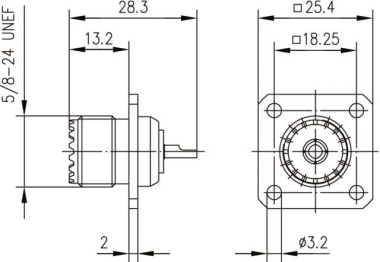 TEGA UHF-Flanschbuchse Löt SO  100024344 