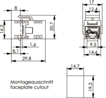 TG UMJ-Kupplung K Cat.6 RJ45 J00029A0064 