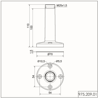 Werma Fuß m.integriertem Rohr   97520901 