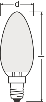 LEDV LED Kerze 4-40W/827 470lm 
