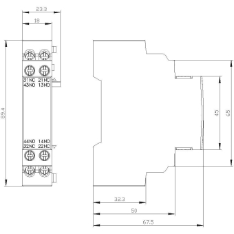 Siemens 3RV29011J Hilfsschalter seitlich 