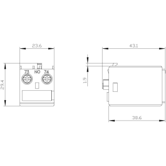 SIEM Hilfssch. bl., Front, 3RH2911-1AA10 