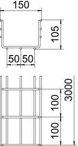 OBO SGR 105 150 A2 Schwere Gitterrinne 