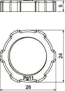 OBO 116 PG11 Gegenmutter PG11 PS 