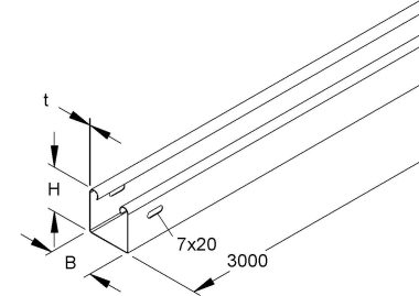 Niedax RLU50.050 Kabelrinne,  RLU 50.050 