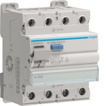Hager Fi-Schalter 4polig 10kA    CPA680D 