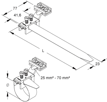 HKL Erdungs-Bandschelle für DM 25-  38/1 