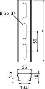 OBO AML3518P2000FT Profilschiene gelocht 