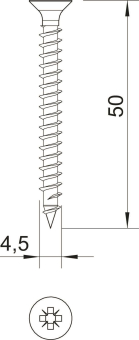 OBO 4759 4.5x50 Sprint-Schraube Senkkopf 