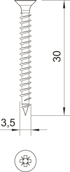 OBO 4759 3.5x30 Sprint-Schraube Senkkopf 