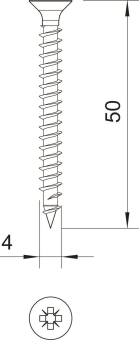 OBO 4759 4.0x50 Sprint-Schraube Senkkopf 