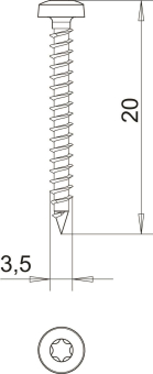 OBO 4758T 3.5x20 Golden-Sprint-Schraube 