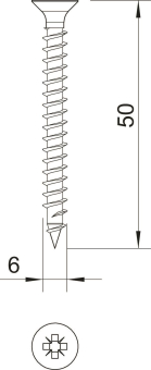 OBO 4759 6.0x50 Sprint-Schraube Senkkopf 