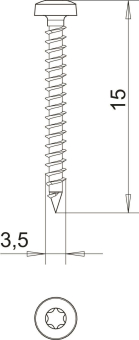 OBO 4758T 3.5x15 Golden-Sprint-Schraube 