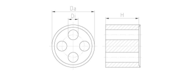 Jacob Dichteinsatz+Bohrung  WJ-DM 25/3x7 