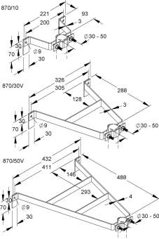 HKL Mast-Haltebügel              870/50V 