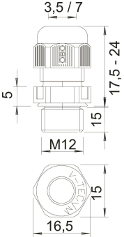 OBO V-TEC VM L12 SGR Kabelverschraubung 