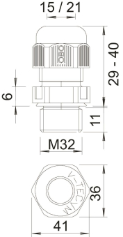 OBO V-TEC VM32 LGR Kabelverschraubung 
