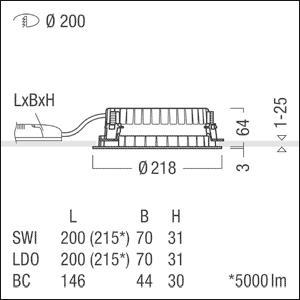 Zumtobel PANOS R R200 2k-840    60819265 