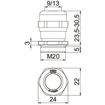 OBO V-TEC VM20 MS Kabelverschraubung M20 