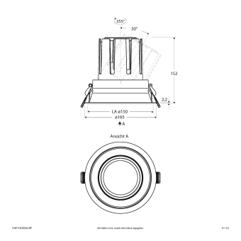EVN LED Deckeneinbau ws F04R11SM3840L38P 