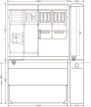 Hensel Ladeverteiler f.8 Mi EV 22kW 8011 