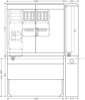 Hensel Ladeverteiler f.8 Mi EV 22kW 8010 