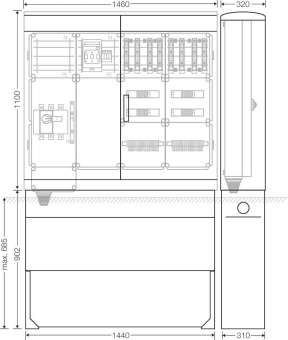 Hensel Ladeverteiler f.8 Mi EV 22kW 8111 