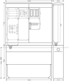Hensel Ladeverteiler f.4 Mi EV 22kW 4011 