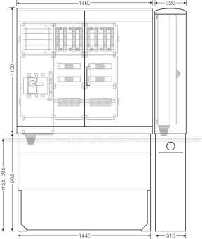 Hensel Ladeverteiler f.8 Mi EV 22kW 8110 