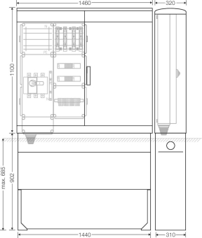 Hensel Ladeverteiler f.4 Mi EV 22kW 4110 