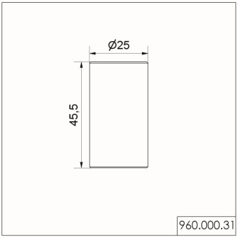 Werma Rohr D25mm 45mm lang      96000031 