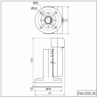 Werma Knickfuß schwarz          96000030 